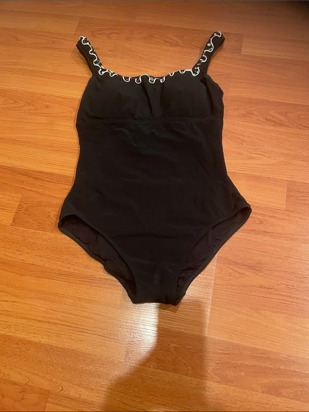 Profile Black Ruffle-Trim One-Piece Swimsuit